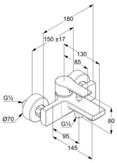 Смеситель для ванны и душа Kludi Zenta SL хром 486700565